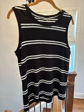 GAP Black and White Striped Tank Top